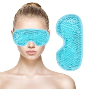 Zureni Cooling Gel Eye Mask Undereye Cool Ice Pack for Dark Circles, Dry Eyes, Patches, Swelling & Redness Sleeping Reusable Cold Compress Eyebrow Pad for Women & Men (Sky Blue)