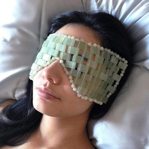 Zureni Natural Jade Stone Facial Sleeping Eye Mask For Relaxing Swollen, Puffy, Tired Eyes by Anti-Aging Hot & Cold Massage Therapy Blindfold