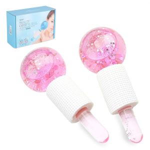 Zureni Facial Ice Globes for Face & Eye Puffiness Relief Reduce Fine Lines and Wrinkles (PINK)