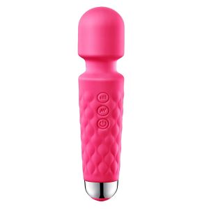 Zureni Rechargeable Personal Body Massager with 20 Vibration Patterns & 8 Speeds Perfect for Both Men & Women (Pink)