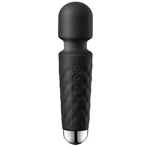 Zureni Rechargeable Personal Body Massager with 20 Vibration Patterns & 8 Speeds Perfect for Both Men & Women (Black)