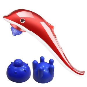Zureni Dolphin Handheld Massager Electric Massage Machine with Bump Head & Five Finger Head for Shoulder, Back, Foot, Arm Full Body Massage (Random Colors)