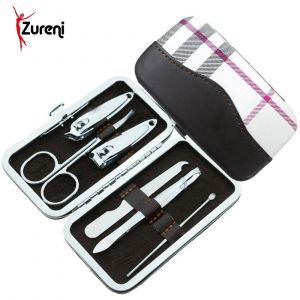 6 Pcs Stainless Steel Manicure Pedicure Set Grooming Kit with Case