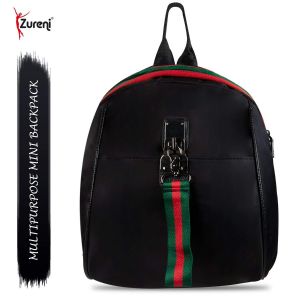 PU Leather Mini Backpack Waterproof Casual Travel Hiking Camping Bagpack Shoulder Purse for Women (Black)