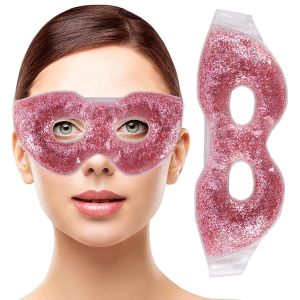 Zureni Cooling Gel Eye Mask Reusable Undereye Cool Ice Pack for Dark Circles, Dry Eyes, Patches, Swelling & Redness Sleeping Cold Compress Eyebrow Pad for Women & Men (Red)