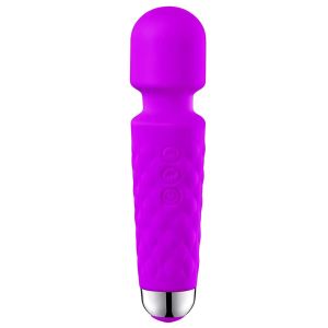 Zureni Rechargeable Personal Body Massager with 20 Vibration Patterns & 8 Speeds Perfect for Both Men & Women (Purple)