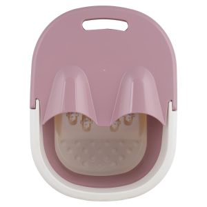 Zureni Foot Bath Barrel Portable Foldaway Foot Bath Spa, Foot Soaking Bath Tub Basin Tools, with Foot Massage, for Feet Soak, Pedicure and Massage Ankles (Pink)