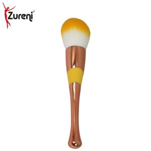 1 Piece Large Soft Makeup Brush With Stylish Handle -Golden  